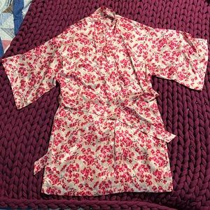 Victoria’s Secret silky cherry blossom satin robe, size S